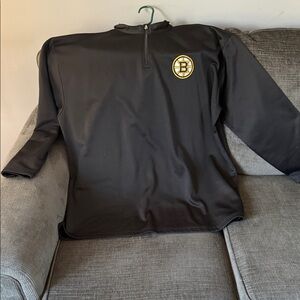 Majestic Black Quarter-Zip with Gold Emblem